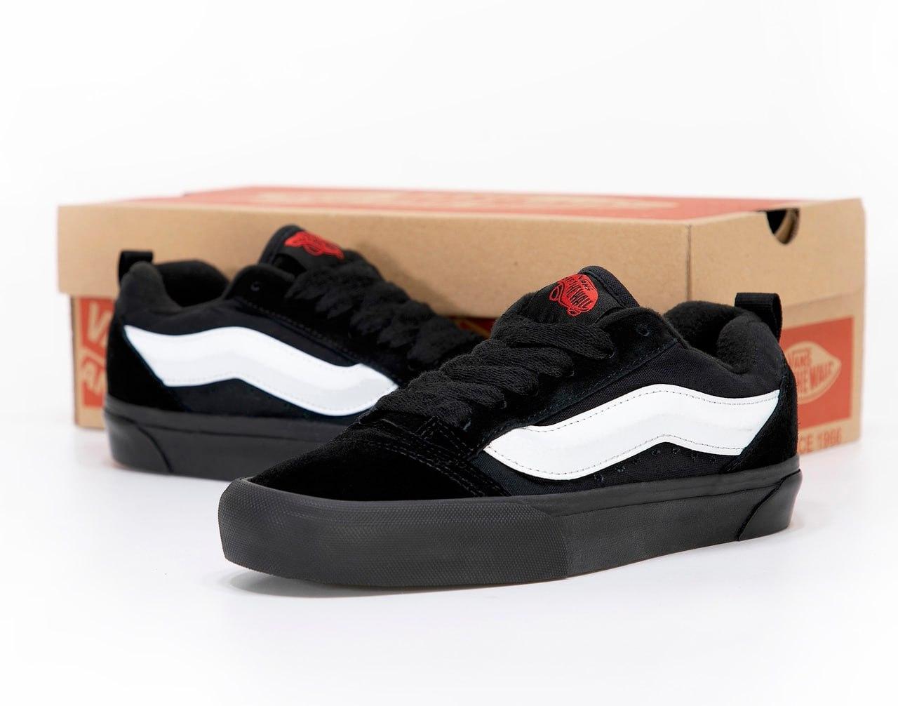 Жіночі і чоловічі Кеди Vans Old Skool KNU Чорні Кросівки Ванс Олд Скул КНУ текстиль унісекс демісезон