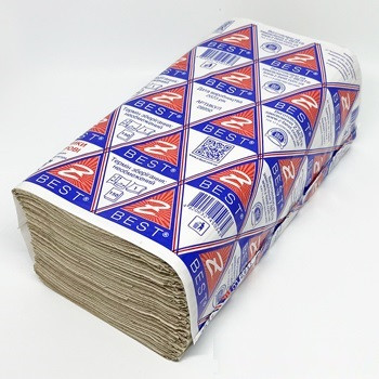 Рушники листові V-укладки, 25х23 см, сірі, Z-BEST (150 шт./уп.)