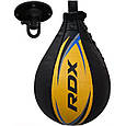 Пневмогруша боксерська RDX 2Y Boxing Speed Ball Leather Multi Yellow/Blue, фото 5