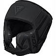 Боксерський шолом RDX T15 Noir Cheek Protector Matte Black  L (капа у комплекті), фото 3