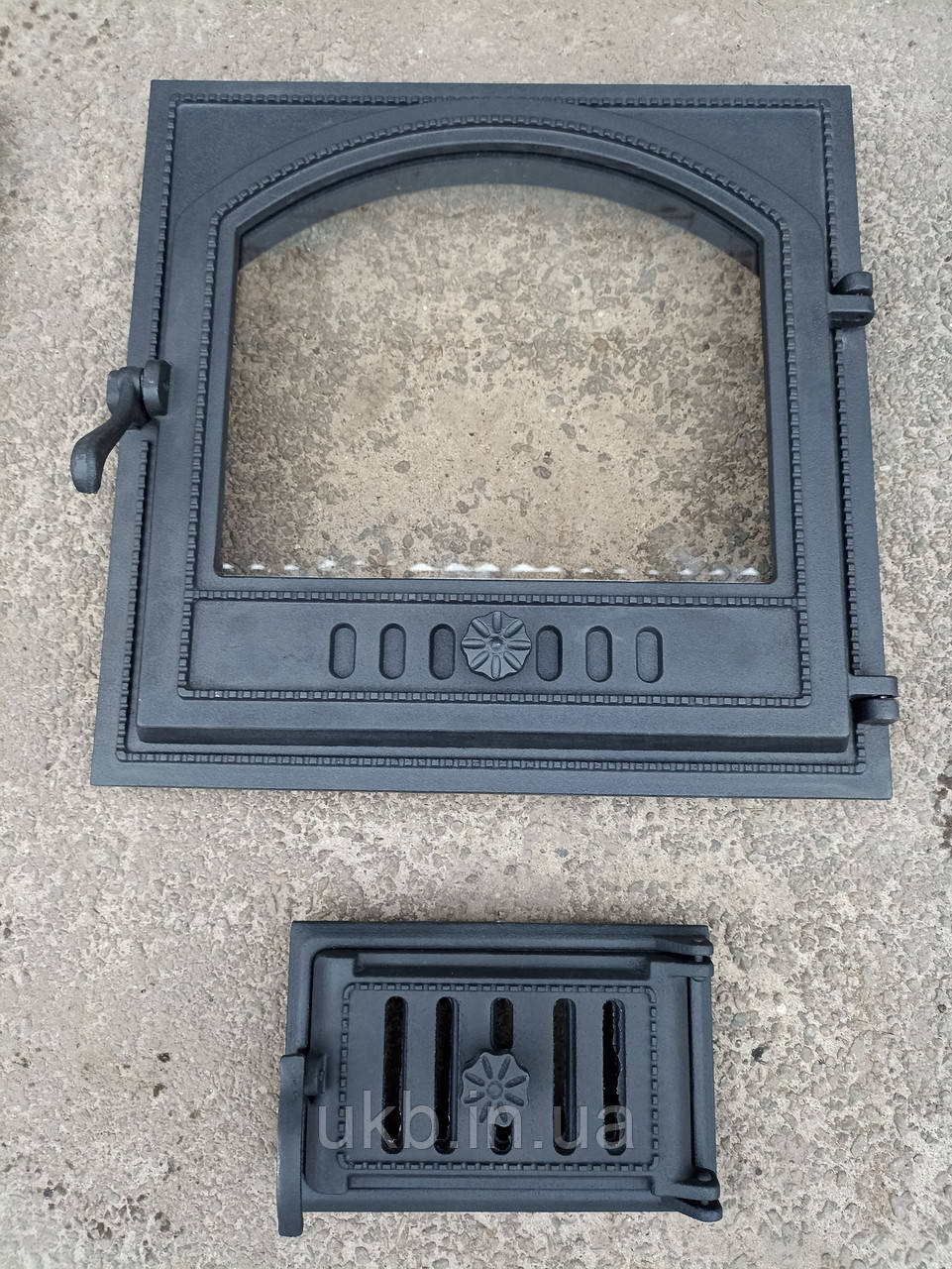 Комплект дверцят з термосклом топочні 500*500мм + піддувні 310*180 мм з регулятором