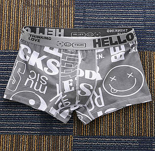 Набір чоловічих трусів боксерів PA-3187 з принтом Black/Orange/Gray/Sapphire Blue bp 4 шт 2XL