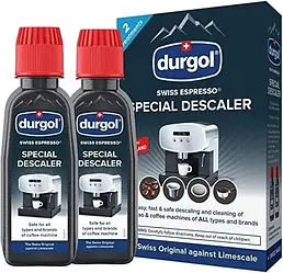 Рідина для видалення накипу Durgol 2х125 мл універсальний засіб для всіх типів кавомашин ml