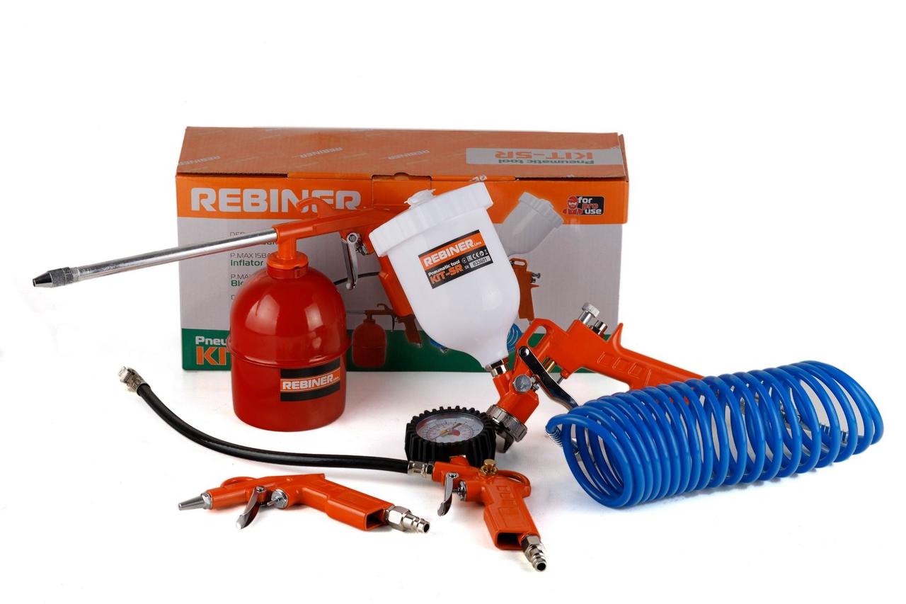 Набір пневмоінструменту 5 од. Rebiner KIT-5R для компресора