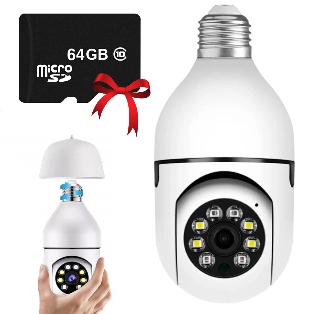 Панорамна WIFI камера Smart 3120S-DPXY + Подарунок Карта пам'яті 64GB / Поворотна бездротова IP камера, фото 1