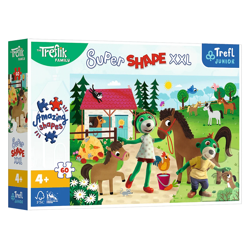 Пазл XXL Супер форми "Трефлики на іподромі. Родина Трефликів", 60 елементів Trefl (5900511500318)