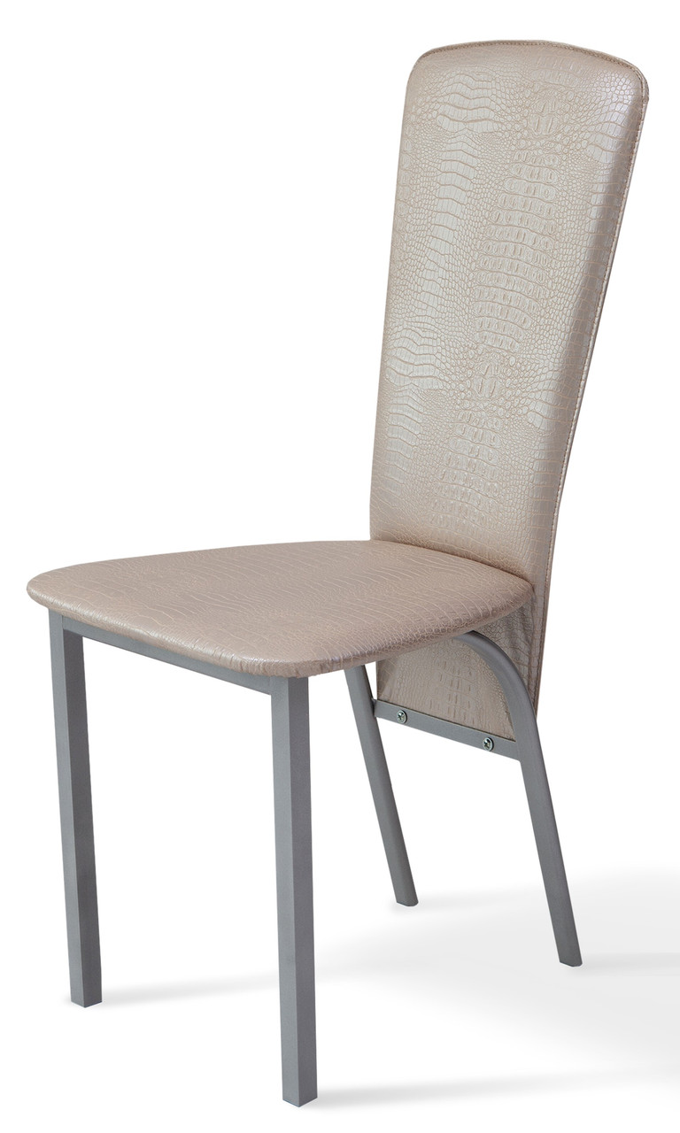 Стілець обідній банкетний з високою спинкою для ресторанів, кафе HoReCa Тіто Бежевий (крокодил) Мікс Меблі, фото 1