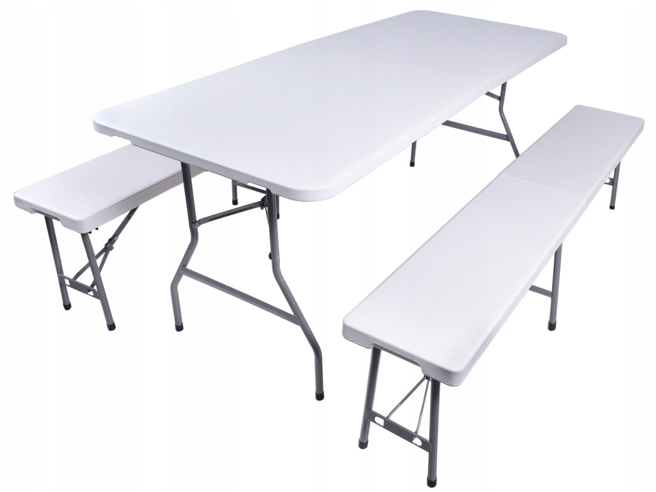 Садові меблі (набір) розкладний стіл 180см + 2 лавки 180см eHokery (Польща), фото 1