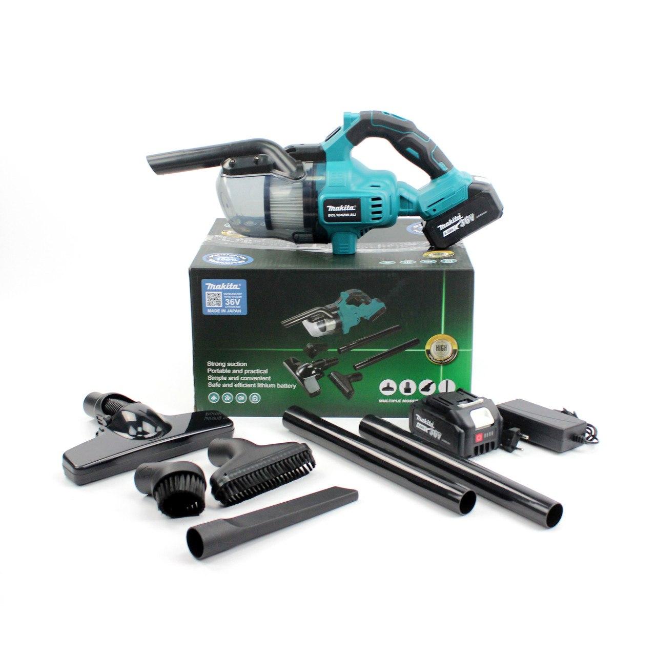 Автомобільний пилосос на акумуляторі Makita DCL184ZW-2Li (36 V, 6 AH), бездротовий автопилосос, фото 1