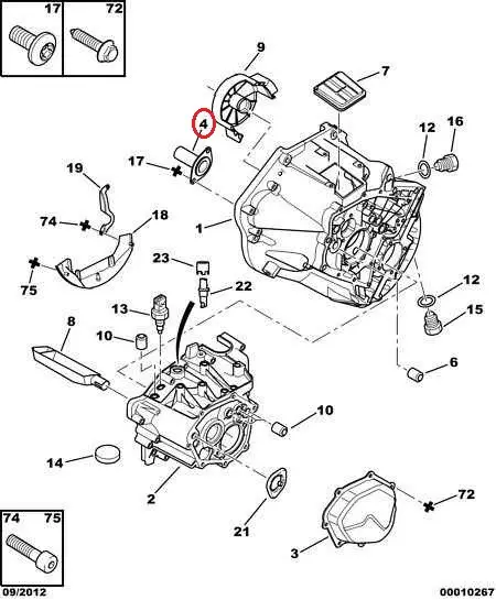 Сальник первинного вала КПП на Fiat Ducato 244, Peugeot Boxer, Citroen Jumper (02-06) 2.2/2.3/2.8, 9402105519, 3RG, Іспанія
