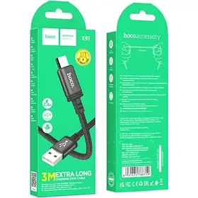 Кабель Micro Hoco X91 Radiance (L=3M) (Чорний)