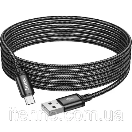 Кабель Micro Hoco X91 Radiance (L=3M) (Чорний), фото 1