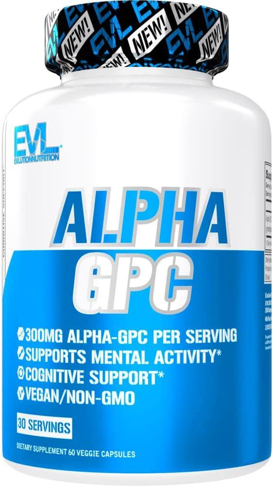 EVLution Nutrition Alpha GPC (альфа-ГФХ L-альфа-гліцерилфосфорілхолін), 150 мг, 60 капсул