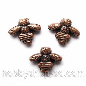 Метал. намистина "Пджілка" мідь (1 х 0,8 см) 25 шт. в уп., фото 1