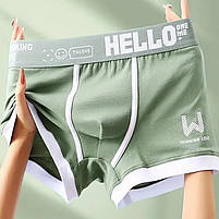 Набір чоловічих трусів боксерів Lesko PB-3199 3XL Light gray/Green/Coral/Black з 4 шт 4 шт 4 шт, фото 2