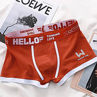 Набір чоловічих трусів боксерів Lesko PB-3199 3XL Light gray/Green/Coral/Black з 4 шт 4 шт 4 шт, фото 4