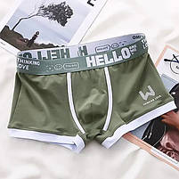 Набір чоловічих трусів боксерів Lesko PB-3199 3XL Light gray/Green/Coral/Black з 4 шт 4 шт 4 шт, фото 7