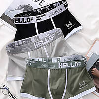 Набір чоловічих трусів боксерів Lesko PB-3199 3XL Light gray/Green/Coral/Black з 4 шт 4 шт 4 шт, фото 3