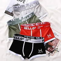 Набір чоловічих трусів боксерів Lesko PB-3199 3XL Light gray/Green/Coral/Black з 4 шт 4 шт 4 шт, фото 8