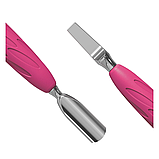 Лопатка манікюрна з силіконовою ручкою UNIQ 10 TYPE 5 (пушер округлий вузький + лопать широка пряма), фото 5