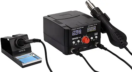 Паяльна станція 2-в-1 750 Вт Hot Air YATO YT-82458 з контролем температури, фото 1