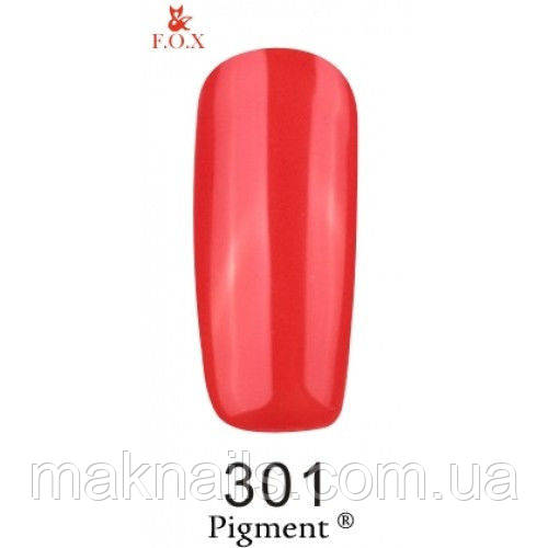 Гель-лак F. O. X. Pigment №301 червоний з микроблеском, 6 ml