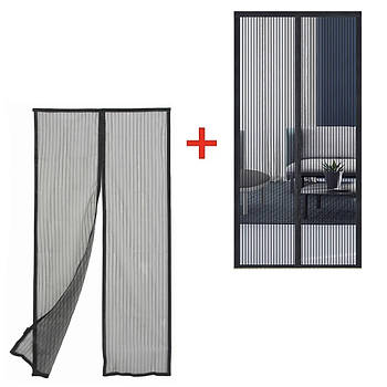 Набір з 2 москітних сіток на магнітах 210х100см Magic Mesh / Антимоскітна сітка від комарів / Москітна сітка