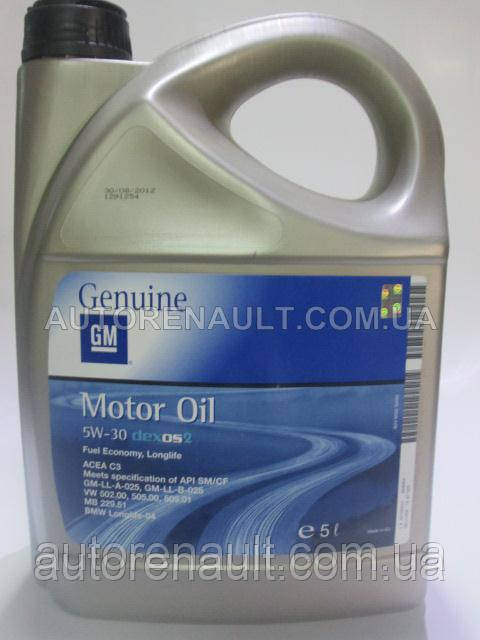 Моторное масло GM Synthetic Longlife 5W-30 dexos2 5L - фото 1 - id-p27625738