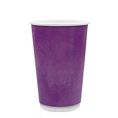 Стакан паперовий 500 мл - 450 ЄВРО подвійний 1 упак- 30 шт, Purple