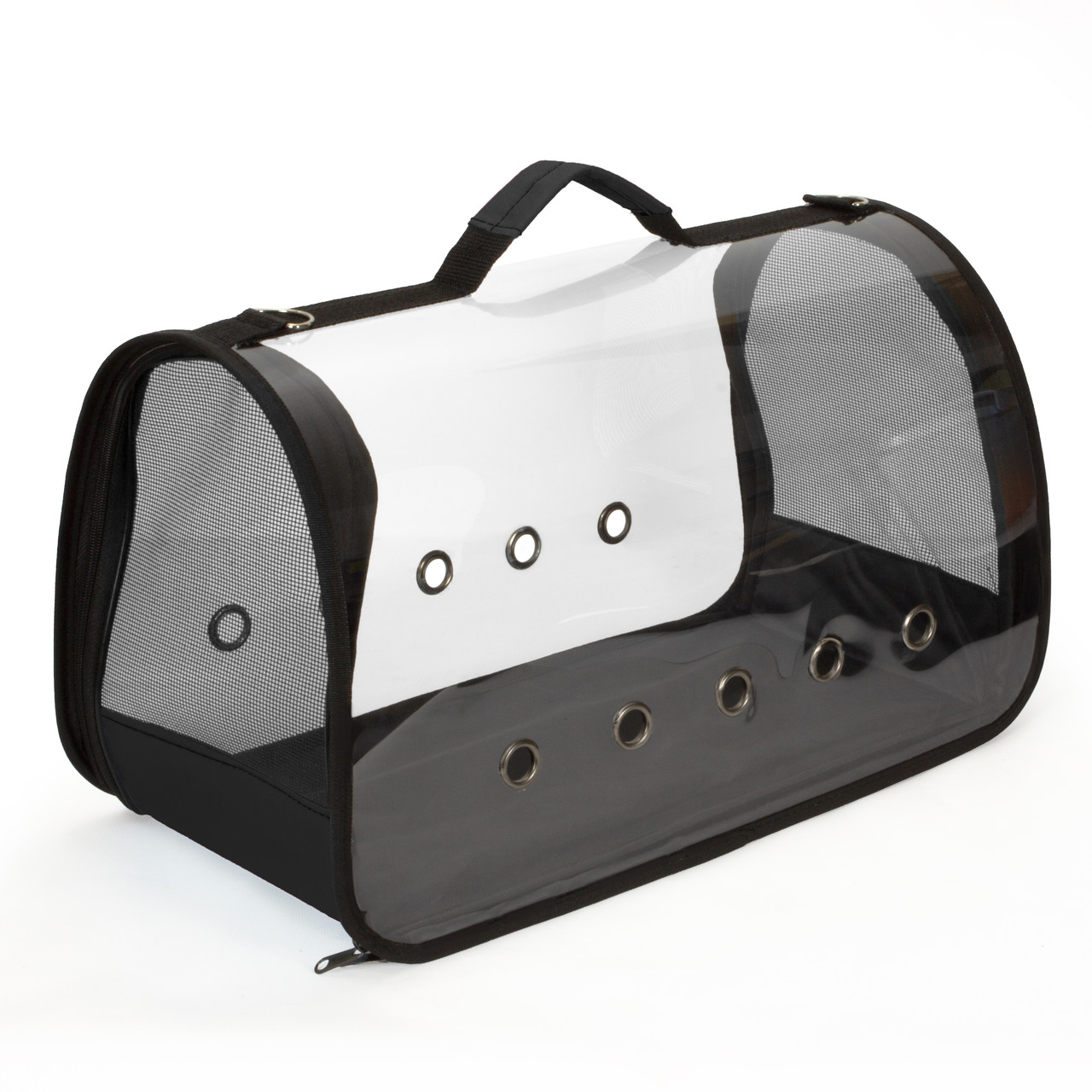 Сумка для перенесення котів та собак 44x23x27 см CosmoPet CP-10M (5 люверсів) Black