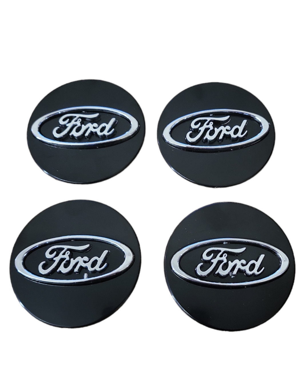 Наліпки на ковпачки, наліпки на диски пластик Ford Форд 60 мм чорний 4 шт
