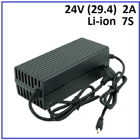 Зарядний пристрій Powermaster для Li-ion 24V (29.4) 7S до 2A штекер 5.5х2.5, фото 1