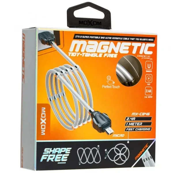 Дата-кабель MOXOM MX-CB46 micro USB (тато) - USB (тато) 1м White
