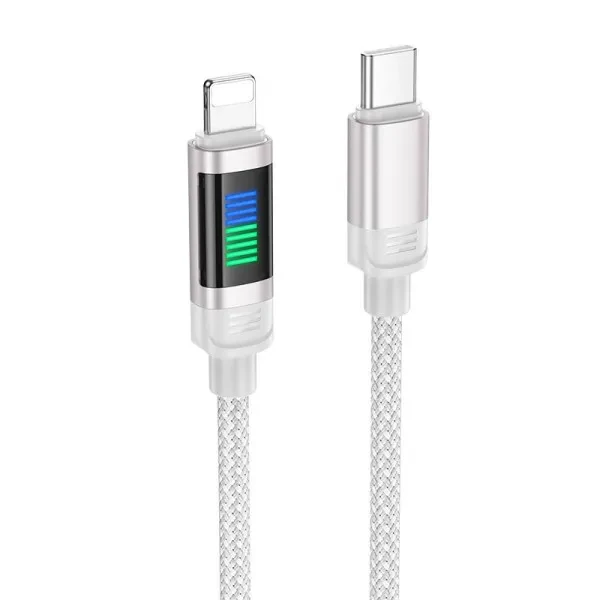 Дата-кабель Hoco U126 Lantern 27W Type-C (тато) - Lightning (тато) 1.2m Gray