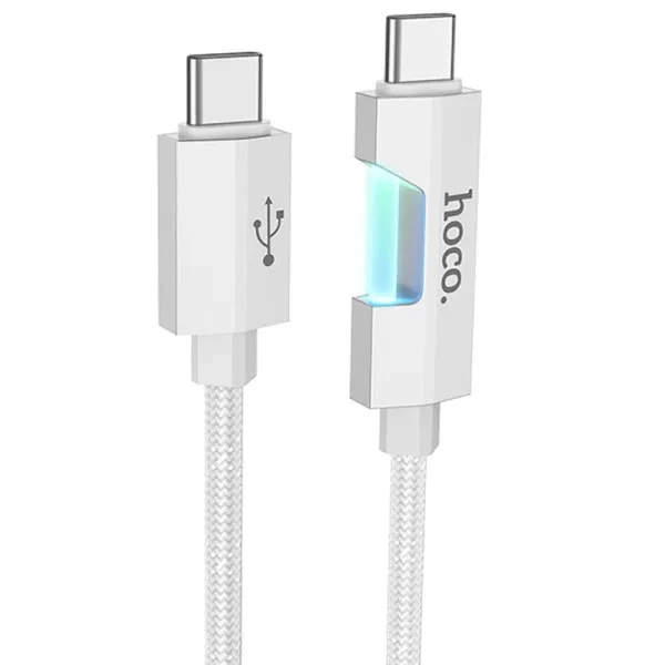 Дата-кабель Hoco U123 Regent colorful 60W Type-C (тато) - Type-C (тато) 1.2m Gray