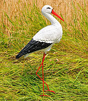 Садова фігура Лелека великий №4 на металевих лапах (70х17х37 см),  лелека в сад, садово паркові скульптури лелеки