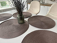 Сервірувальні килимки круглі (набір 6 шт одного кольору) Сhocolate/6/38