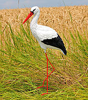 Садова фігура Лелека середній №4 на металевих лапах (90х18х43 см), лелека в сад, садово паркові скульптури лелеки