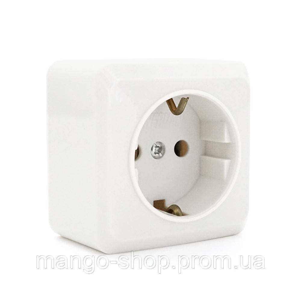 Розетка с заземлением накладная для наружного монтажа, Beige, Q30 l (ID ...