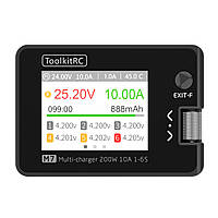 Зарядний пристрій ToolkitRC M7 200 Вт, тип АКБ LiPo, LiHv, Li-ion, NiMh, LiFe, Pb, USB, роз'єм XT60, вхід