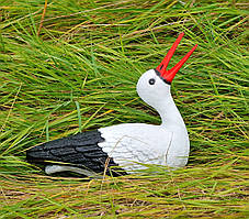 Садова фігура Лелеченя №2 для гнізда, лелека для саду, лелека в сад, садово паркові скульптури лелеки