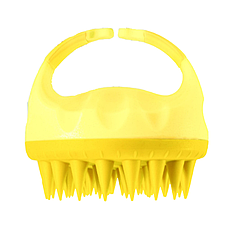 Щітка-масажер для миття шкіри голови полімерна із силіконовими зубцями Hots Professional Beauty Yellow