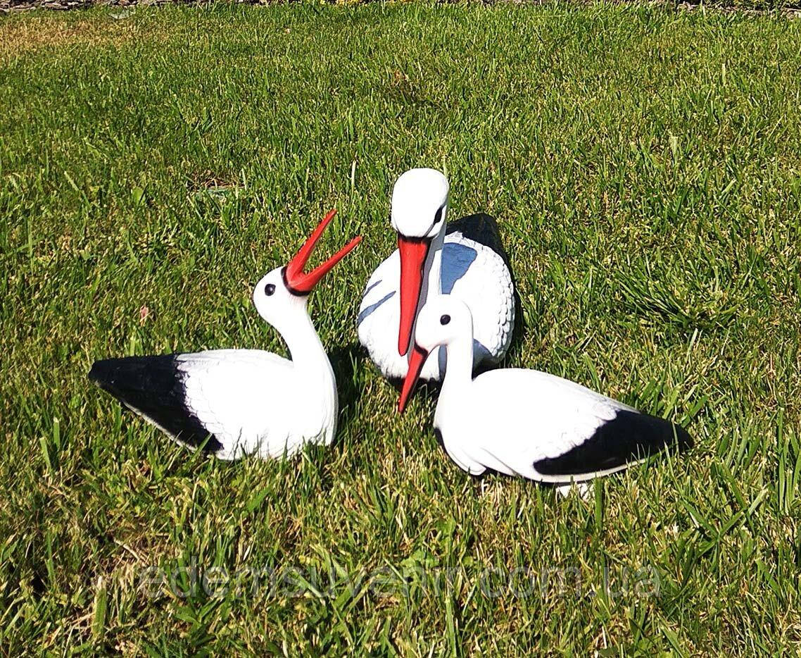 Садова фігура Сім'я садових лелек для гнізда №14