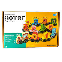 Потяг магнітний цифри WToys дерев’яний магніти в кор 25*16*4см (C61400), фото 6