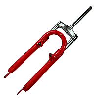 Вилка 26" без різьби під V-brake та disk brake 1-1/8" металева корона Червоний