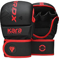 Рукавиці для ММА (Греплінгові рукавички) RDX F6 KARA Matte Red Plus L/XL