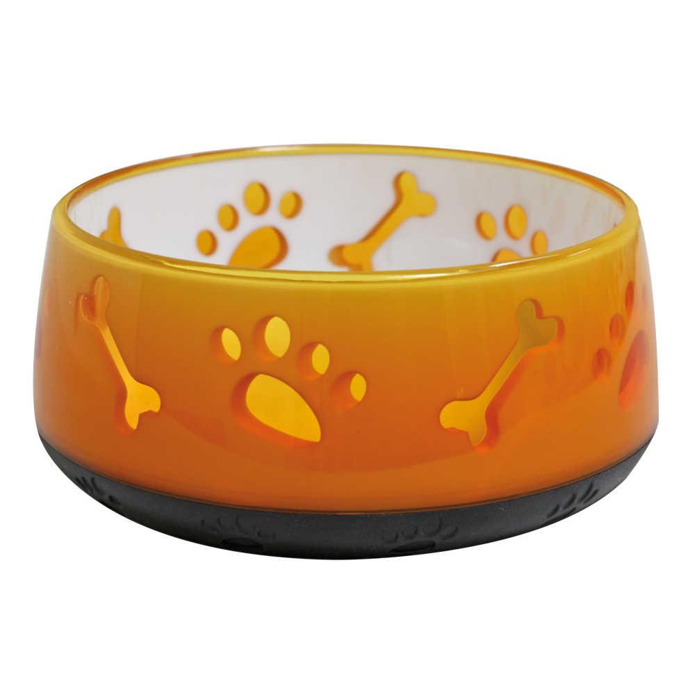 Photos - Pet Bowl Croci Миска  Doggy, пластик, полупрозрачная, прорезиненное дно, оранж, 0,3л 