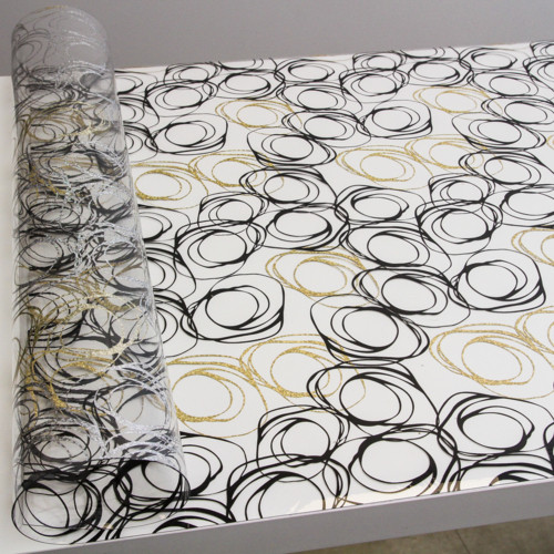 Прозоре М'яке скло з лазерним абстрактним малюнком, ширина 100 см