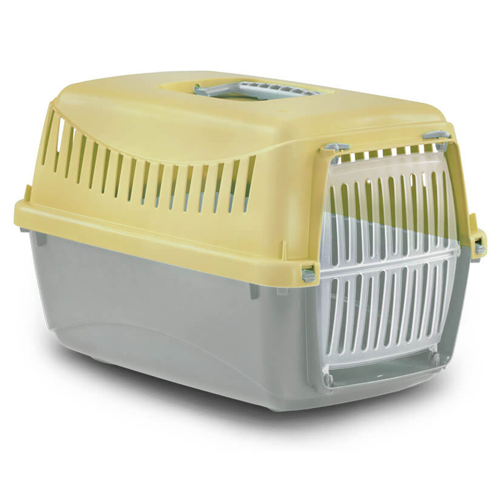 Переноска GIPSY XS SMALL Yellow для котів і собак до 4 кілограмів з пластиковими дверима, 39x26x25 см жовта 276460, фото 1