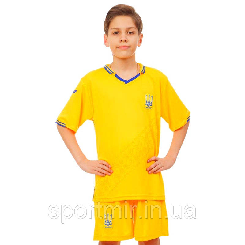 Форма футбольна дитяча із символікою збірної Україна 2019 SP-Sport CO-8173 XS-XL жовтий, фото 1